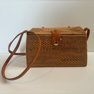 Handmade Rattan Bag Genuine Leather